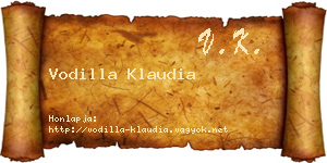 Vodilla Klaudia névjegykártya